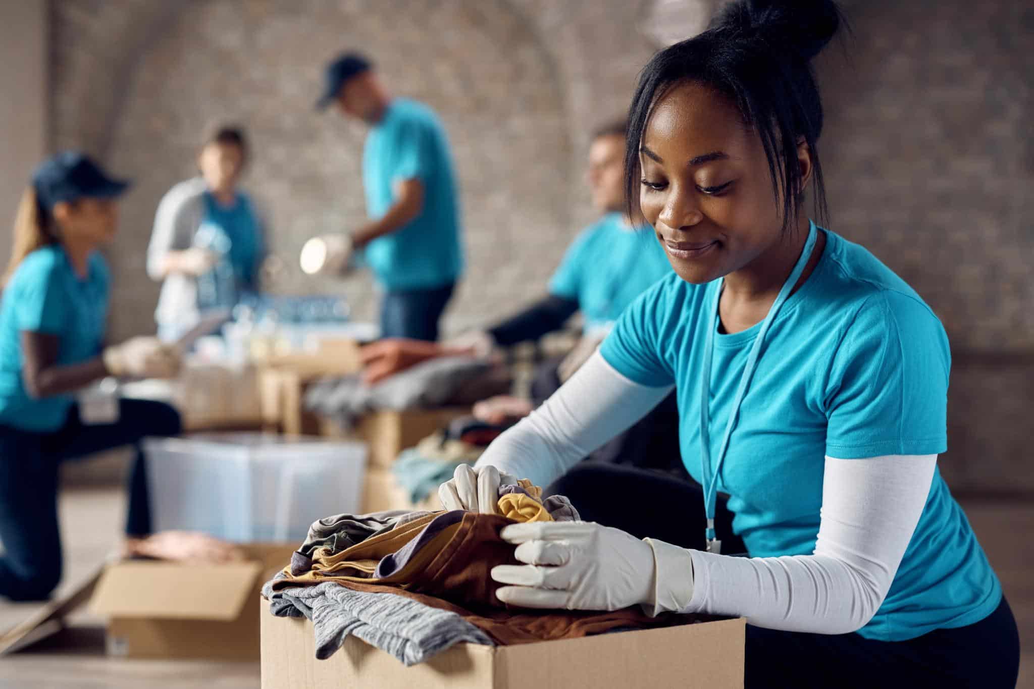 A young woman helping her community